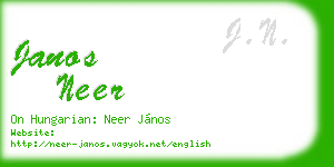 janos neer business card